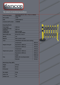 Expanding Barrier Total height 1050 mm Length when fully