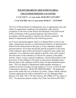 Polson Board of Adjustment Vacancies