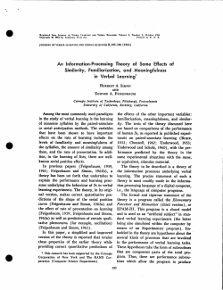 An Information-Processing Theory of Some Effects of