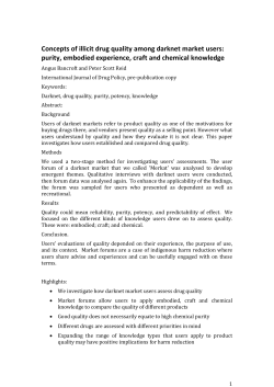 Concepts of illicit drug quality among darknet market users: purity