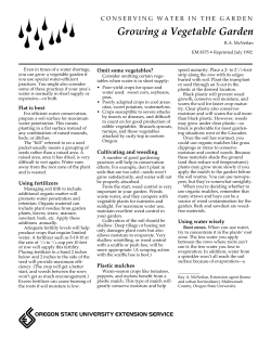 Conserving Water in the Garden - Oregon State University Extension