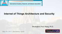 Internet of Things Architecture and Security