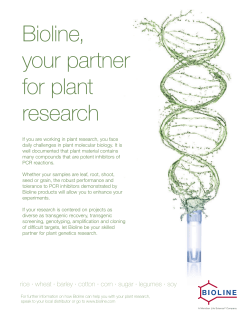 Bioline, your partner for plant research