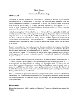 the Media Release - Ceylon Chamber of Commerce