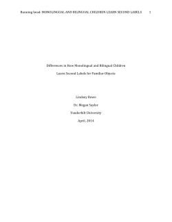 Running head: MONOLINGUAL AND BILINGUAL CHILDREN