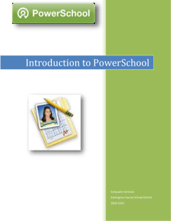 Introduction to PowerSchool - Darlington County School District