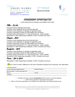 SPONSORSHIP OPPORTUNITIES Pillar - $1,000 Champion