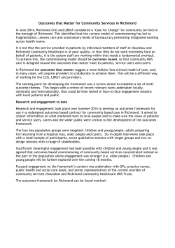 Outcomes that Matter for Community Services in Richmond