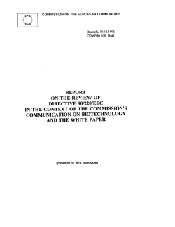 report on the review of directive 90/220/eec communication on