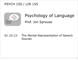 The mental representation of speech sounds