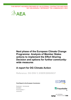 Analysis of Member States actions to implement the
