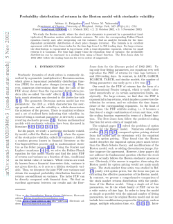 Probability distribution of returns in the Heston model with stochastic