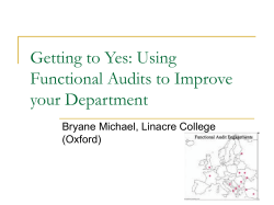 Getting to Yes: Using Functional Audits to Improve
