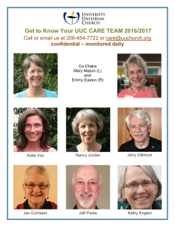 Get to Know Your UUC CARE TEAM 2016/2017