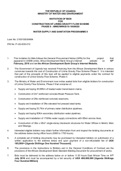the republic of uganda ministry of water and environment invitation