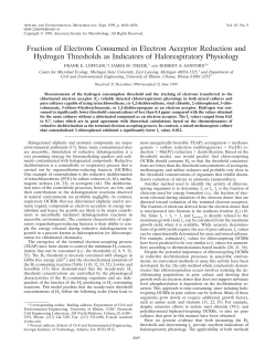Fraction of Electrons Consumed in Electron Acceptor Reduction and