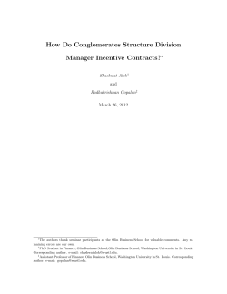 How Do Conglomerates Structure Division Manager Incentive