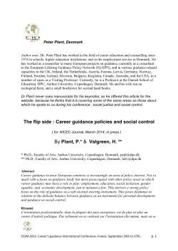 The flip side : Career guidance policies and social control By Plant