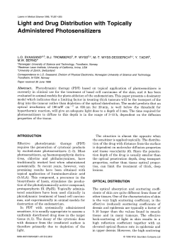 Light and drug distribution with topically administered photosensitizers