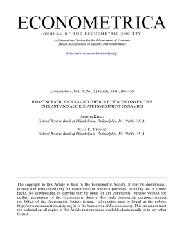 Idiosyncratic shocks and the role of nonconvexities in plant and