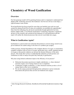 Chemistry of Wood Gasification