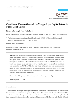 Conditional Cooperation and the Marginal per Capita Return