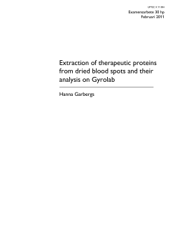 Extraction of therapeutic proteins from dried blood spots and their