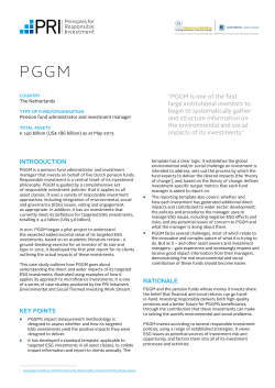 PGGM - Principles for Responsible Investment