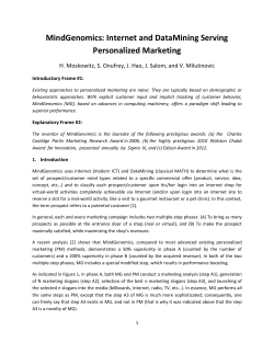 MindGenomics: Internet and DataMining Serving Personalized