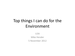 Top things to do for the Environment