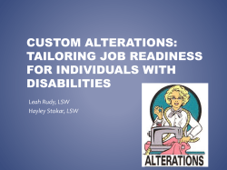 Custom Alterations: Tailoring job readiness for