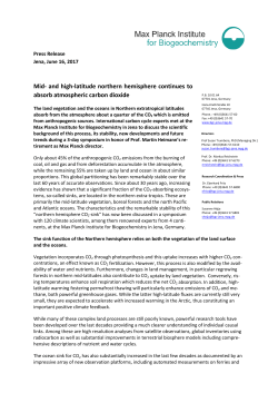 Mid- and high-latitude northern hemisphere continues to absorb