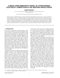 a mixed complementarity model of hydrothermal electricity