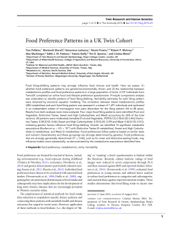 Food Preference Patterns in a UK Twin Cohort