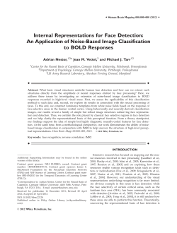 Internal representations for face detection