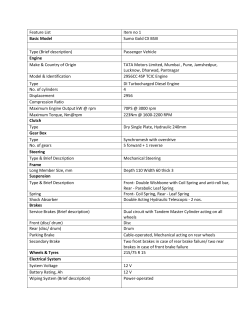 Feature List Item no 1 Basic Model Sumo Gold CX BSIII Type (Brief