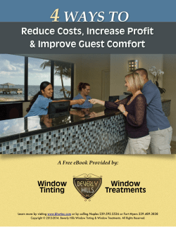 4 Ways to Reduce Costs, Increase Profit and Improve Guest Comfort