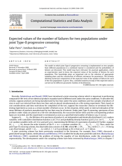 Computational Statistics and Data Analysis Expected values of the