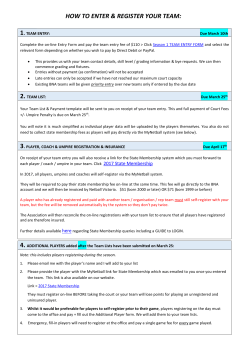 TO REGISTER YOUR TEAM PLAYERS: