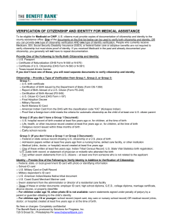 PROOF OF CITIZENSHIP AND IDENTITY