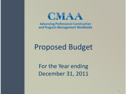 2011 Budget 2010 Forecast Variance