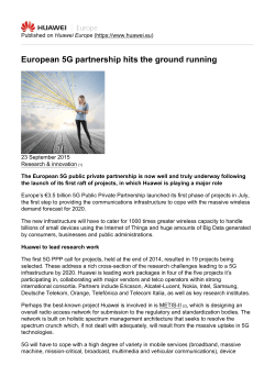 European 5G partnership hits the ground running
