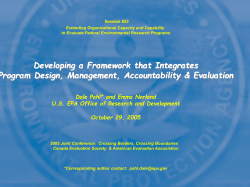 Communicating Program Theory for Environmental Research Helps