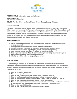 POSITION TITLE: Interpretive touch tank attendant DEPARTMENT