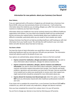 Summary Care Record Consent