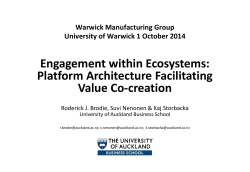 Engagement within Ecosystems: Platform Architecture Facilitating