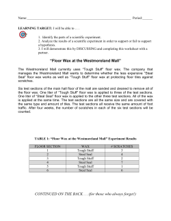 Floor Wax Experiment 2015