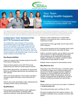 Collaborative Team Assistant (CTA) (0.9 FTE Permanent part