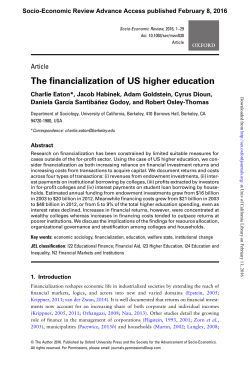 The financialization of US higher education