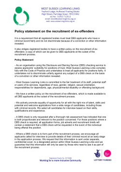 Policy statement on the recruitment of ex-offenders